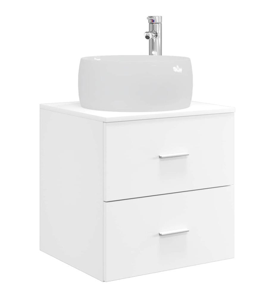 Vanité de lavabo mural Blanc 49,5 x 44,5 x 66 cm