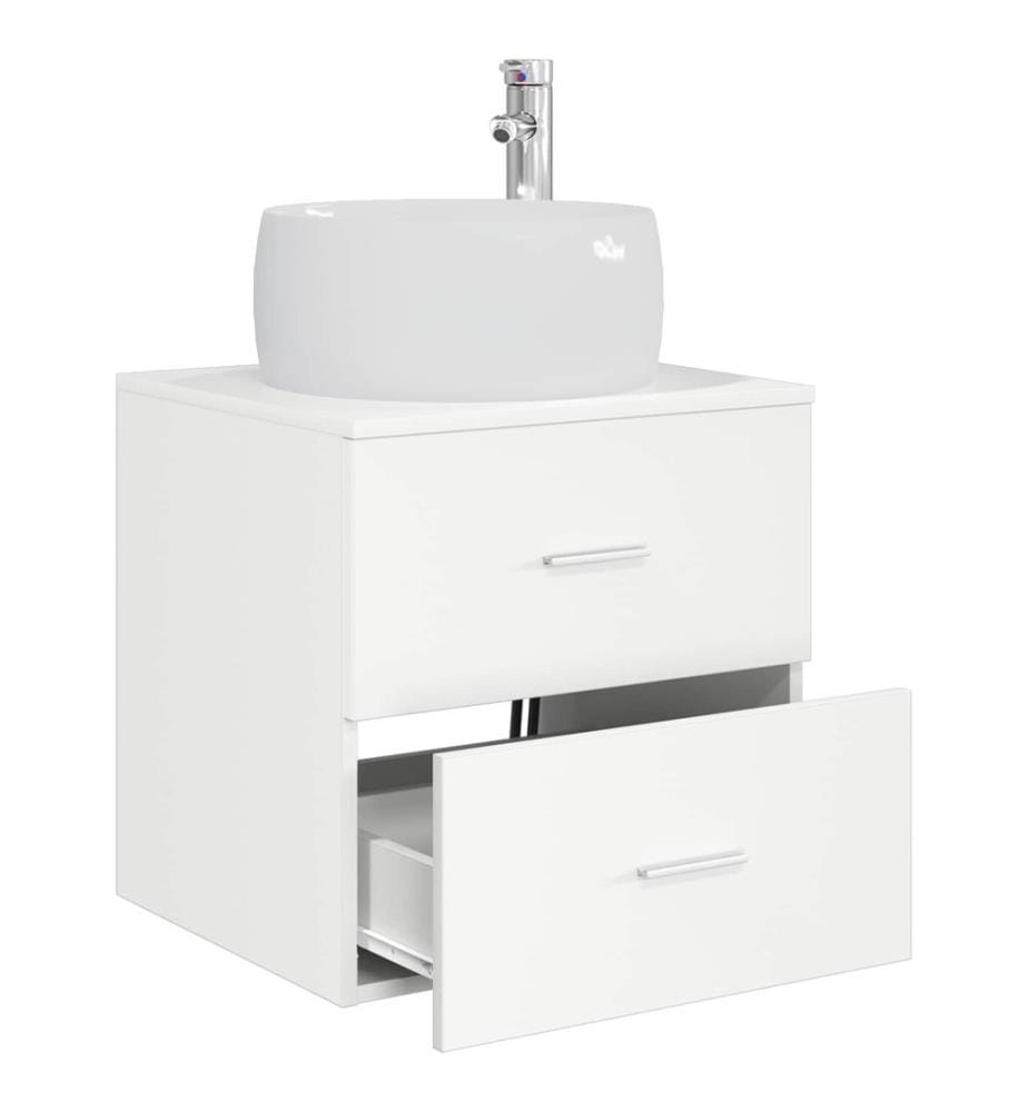 Vanité de lavabo mural Blanc 49,5 x 44,5 x 66 cm