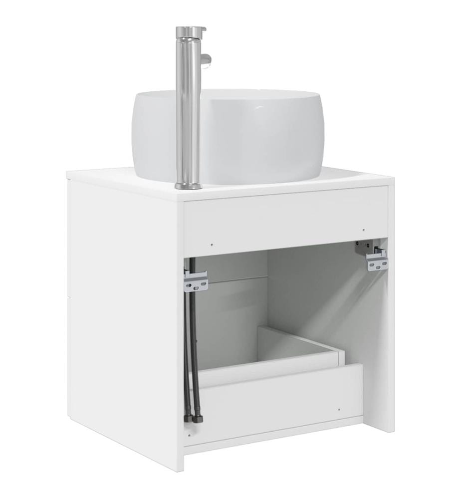 Vanité de lavabo mural Blanc 49,5 x 44,5 x 66 cm