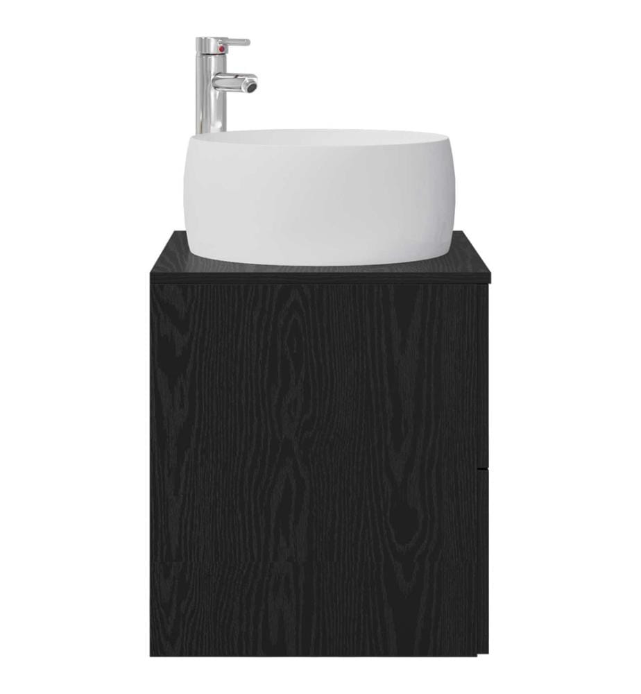 Vanité de lavabo mural Chêne noir 49,5 x 44,5 x 66 cm