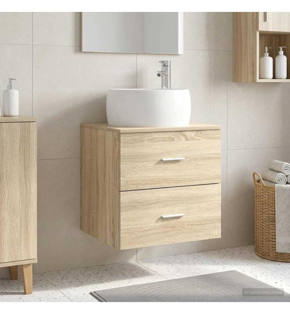 Wandmontierte Waschtisch Sonoma-Eiche 49,5 x 44,5 x 66 cm