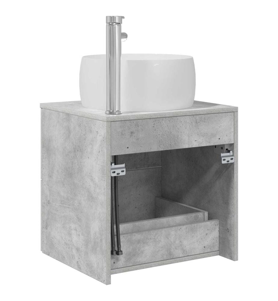 Vanité de lavabo mural Gris béton 49,5 x 44,5 x 66 cm