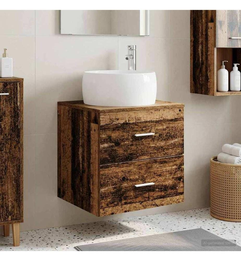 Wandmontierte Waschtisch Altholz 49,5 x 44,5 x 66 cm