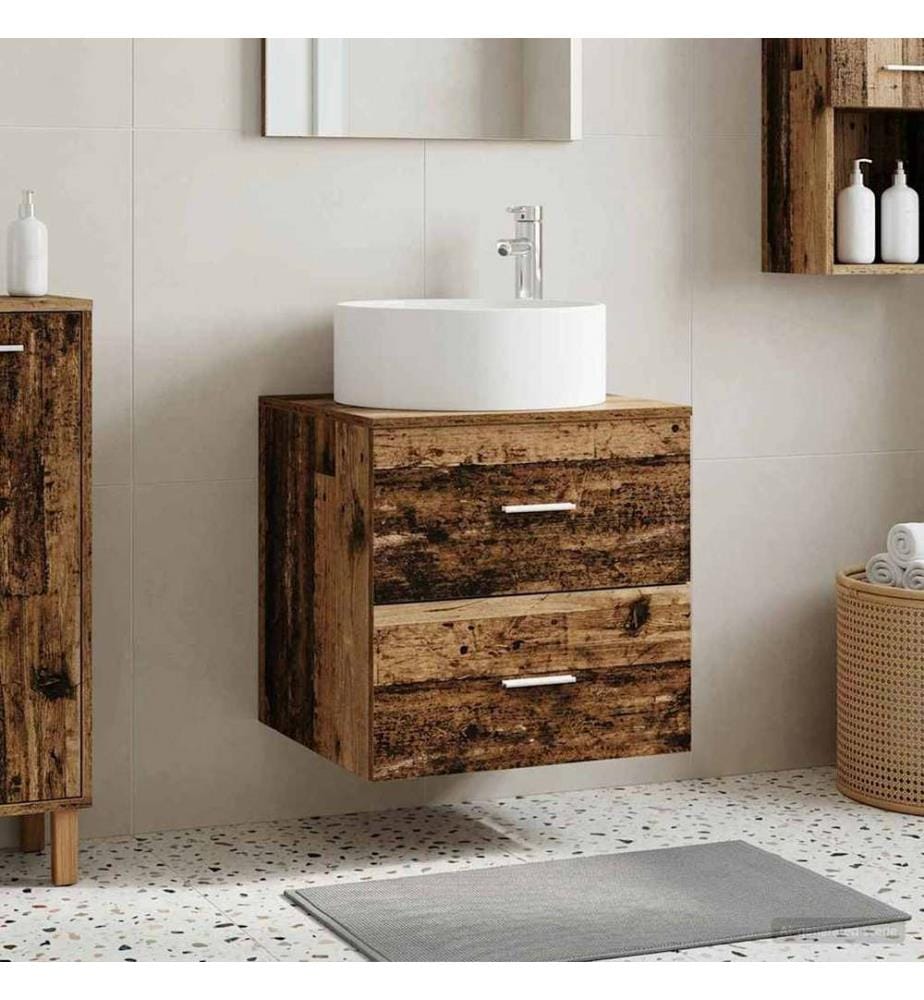 Vanité de lavabo mural Bois ancien 49,5 x 44,5 x 65,5 cm