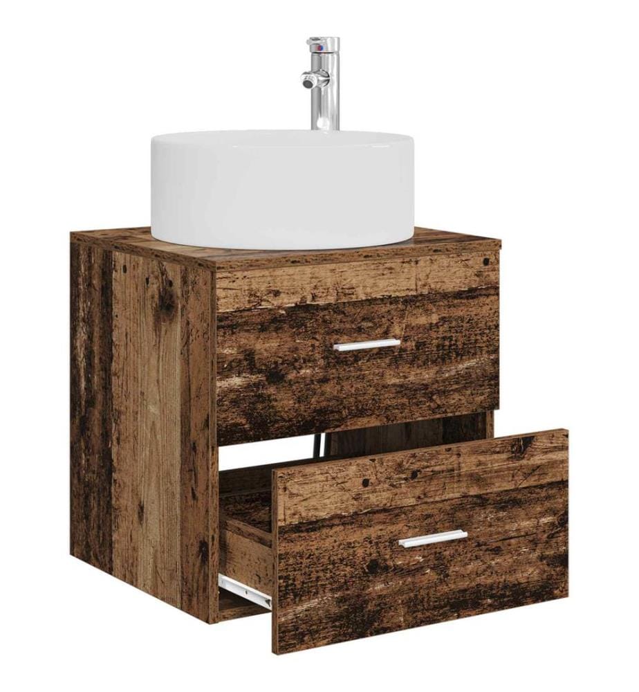 Vanité de lavabo mural Bois ancien 49,5 x 44,5 x 65,5 cm