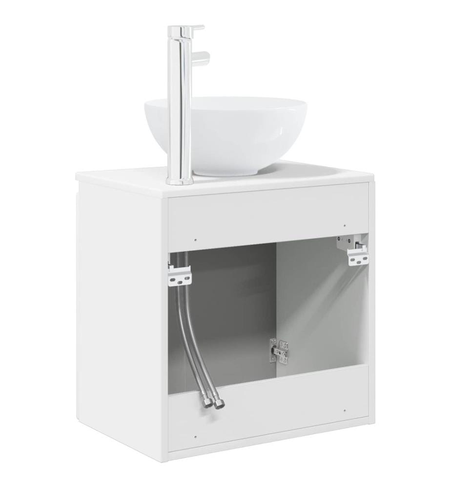 Vanité de lavabo mural Blanc 49,5 x 35 x 63 cm