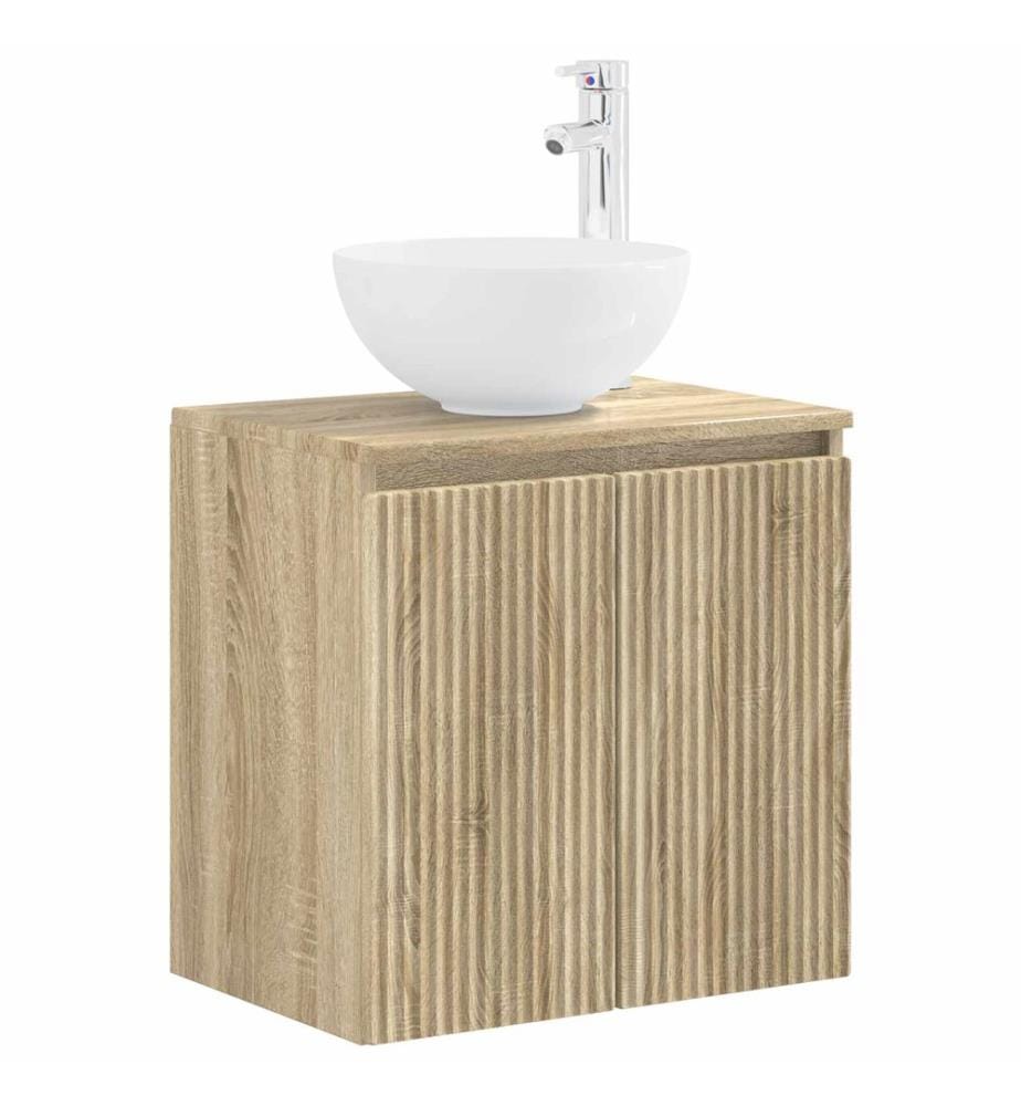 Vanité de lavabo mural Chêne Sonoma 49,5 x 35 x 63 cm