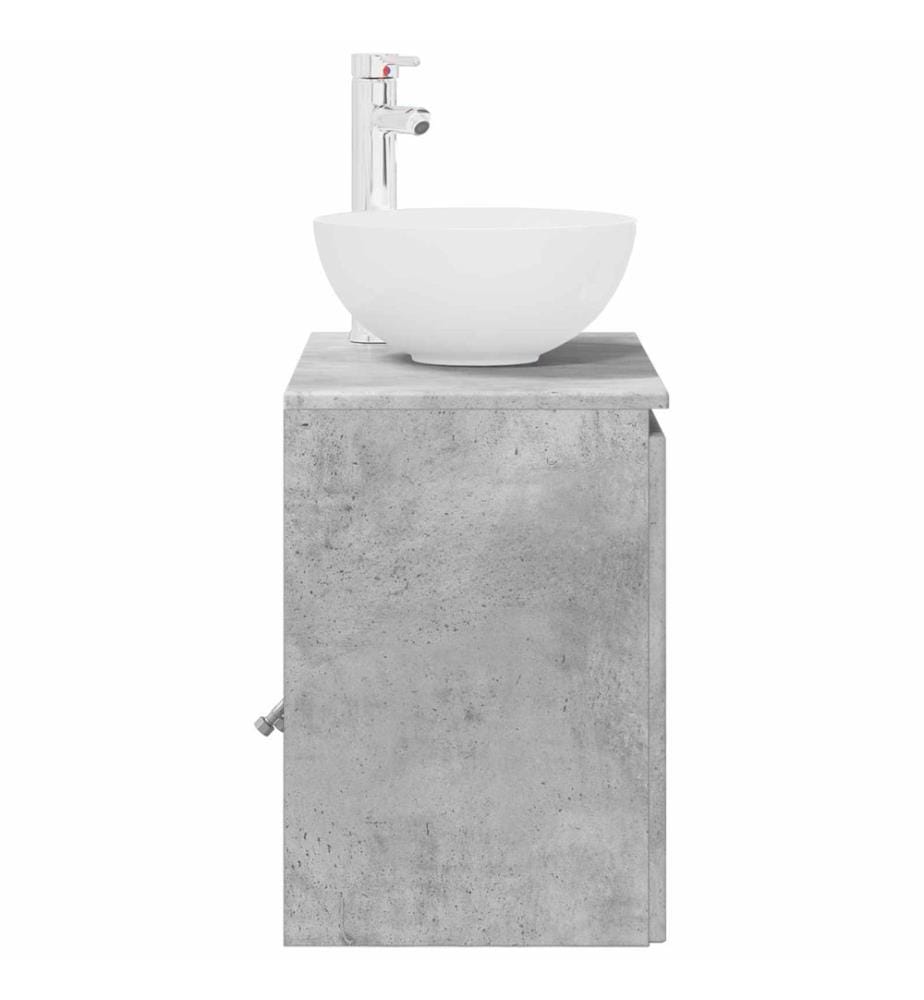 Vanité de lavabo mural Gris béton 49,5 x 35 x 63 cm