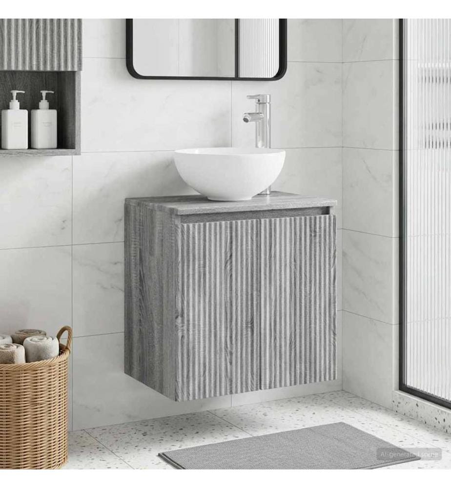 Vanité de lavabo mural Sonoma gris 49,5 x 41 x 64,5 cm