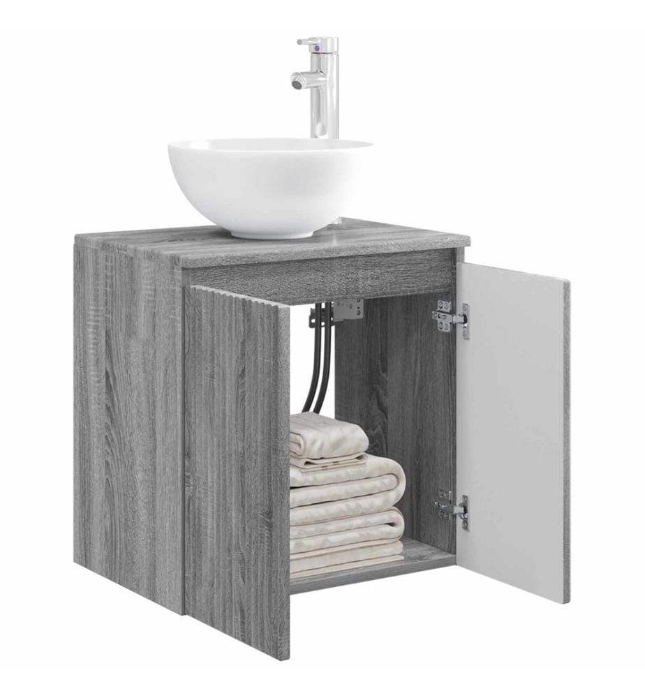 Vanité de lavabo mural Sonoma gris 49,5 x 41 x 64,5 cm