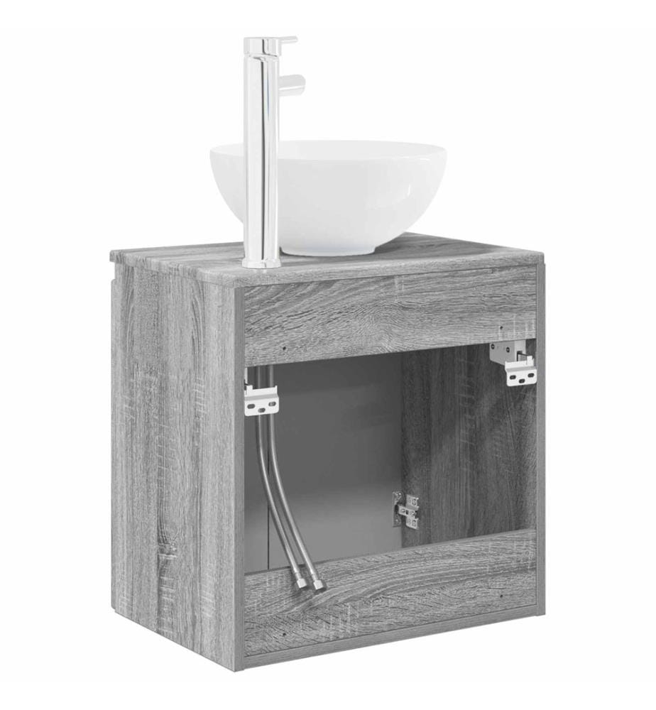 Vanité de lavabo mural Sonoma gris 49,5 x 41 x 64,5 cm