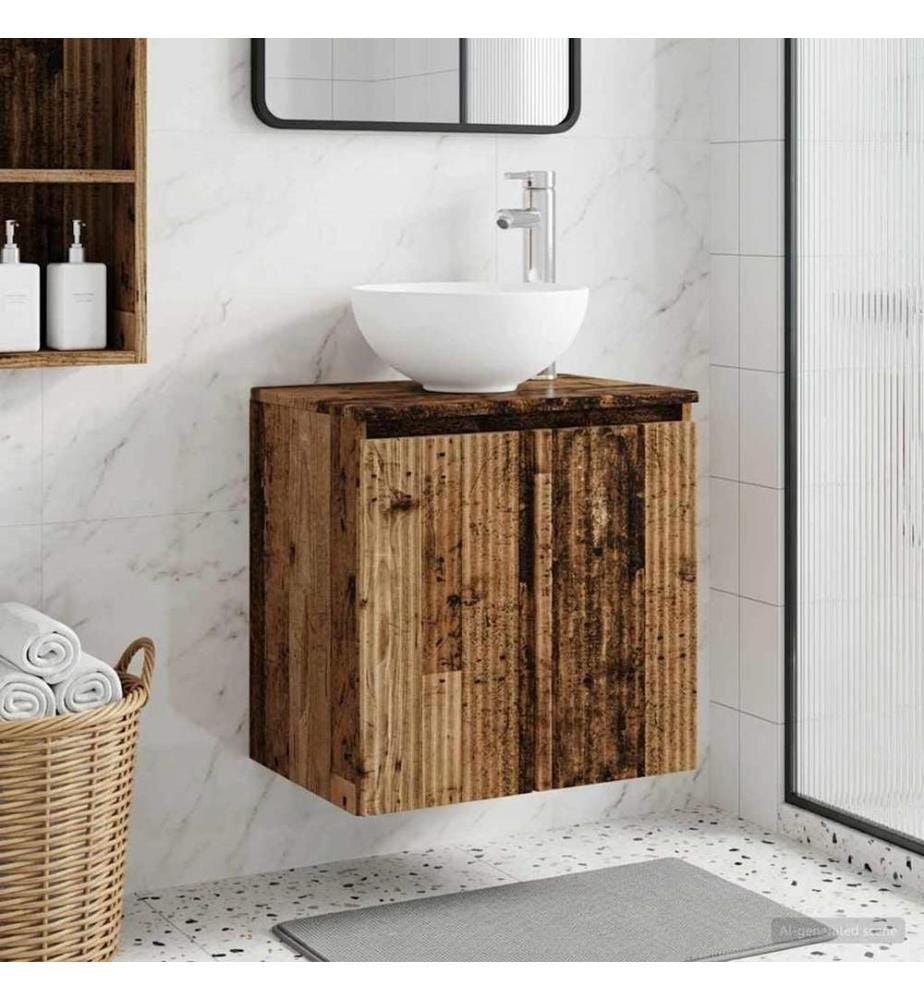 Vanité de lavabo mural Bois ancien 49,5 x 41 x 64,5 cm