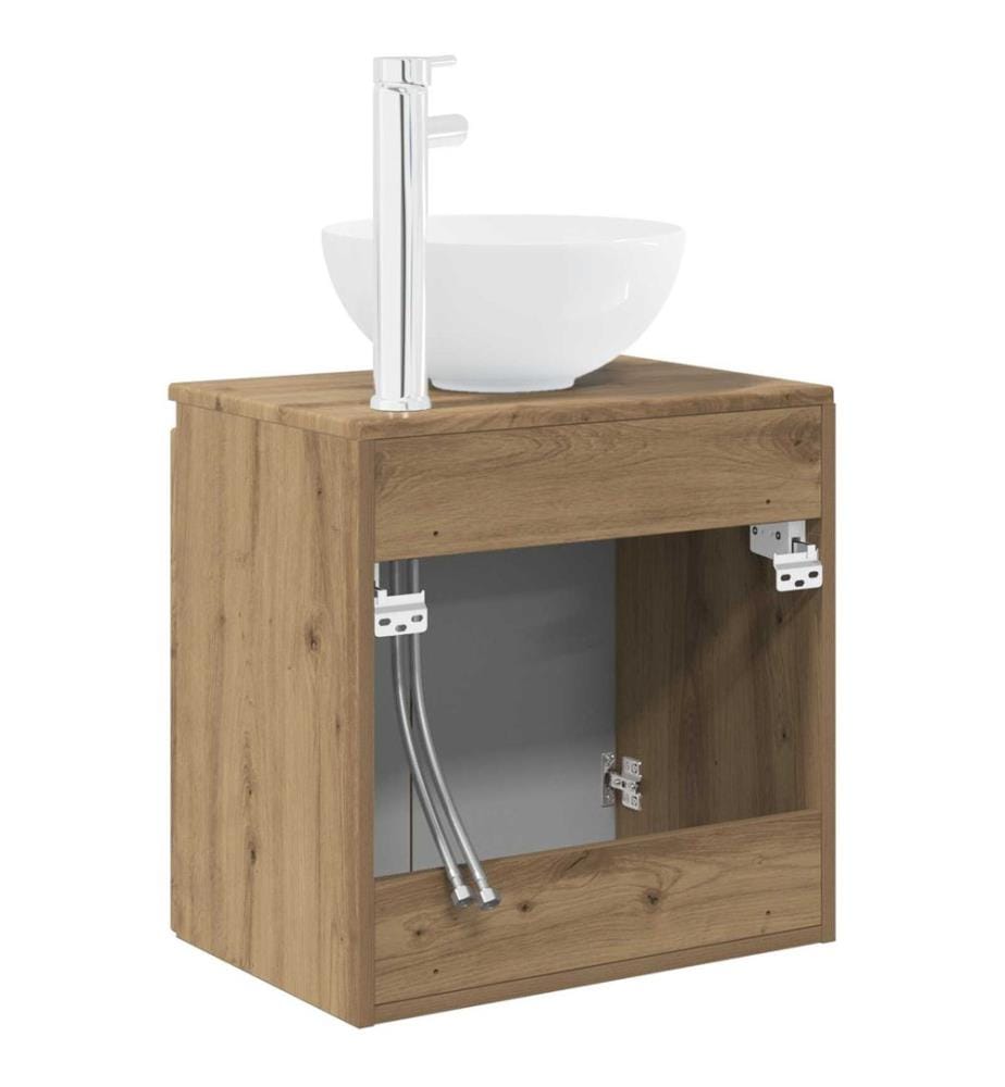Vanité de lavabo mural Chêne artisanal 49,5 x 41 x 64,5 cm