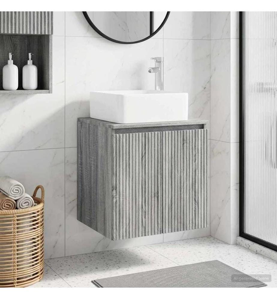 Vanité de lavabo mural Sonoma gris 49,5 x 41 x 63 cm