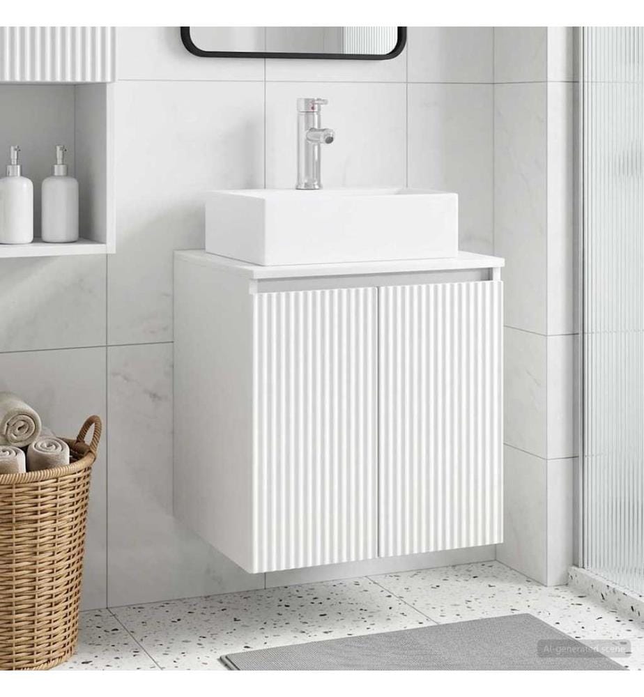 Vanité de lavabo mural Blanc 49,5 x 41 x 62,5 cm