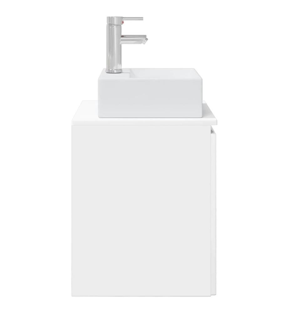 Vanité de lavabo mural Blanc brillant 49,5 x 41 x 62,5 cm