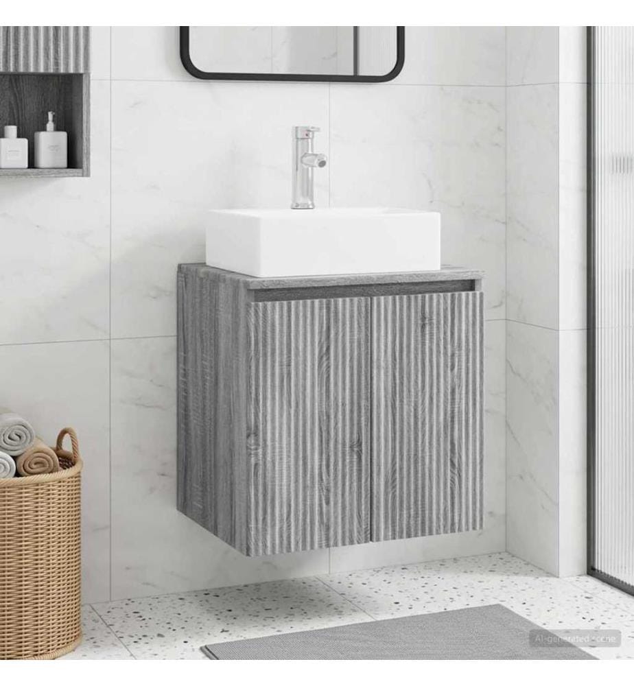 Vanité de lavabo mural Sonoma gris 49,5 x 41 x 62,5 cm