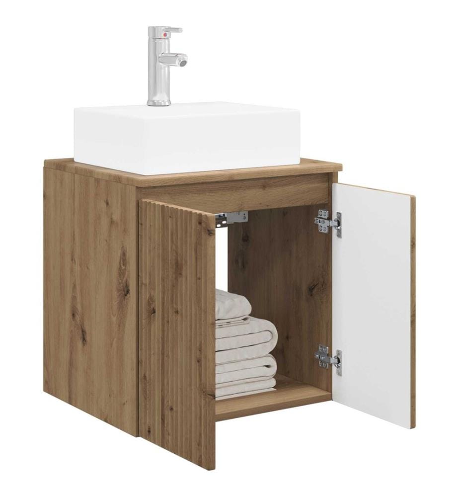 Vanité de lavabo mural Chêne artisanal 49,5 x 41 x 62,5 cm