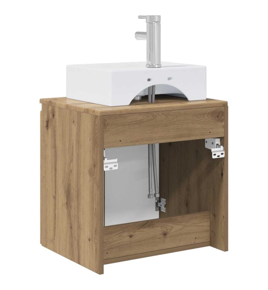 Vanité de lavabo mural Chêne artisanal 49,5 x 41 x 62,5 cm
