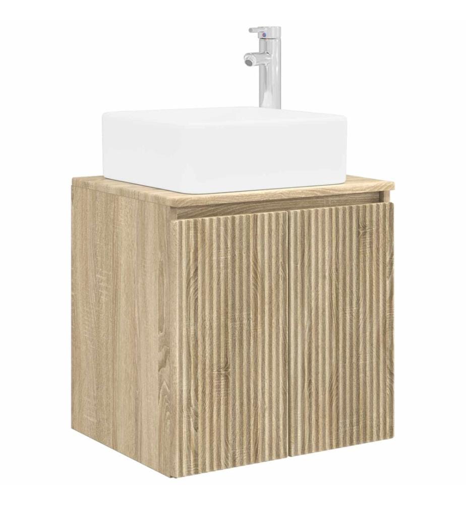 Vanité de lavabo mural Chêne Sonoma 53 x 35 x 63 cm