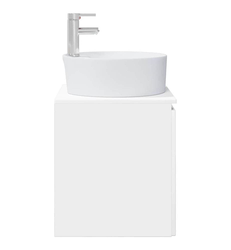 Vanité de lavabo mural Blanc brillant 49,5 x 44,5 x 65 cm