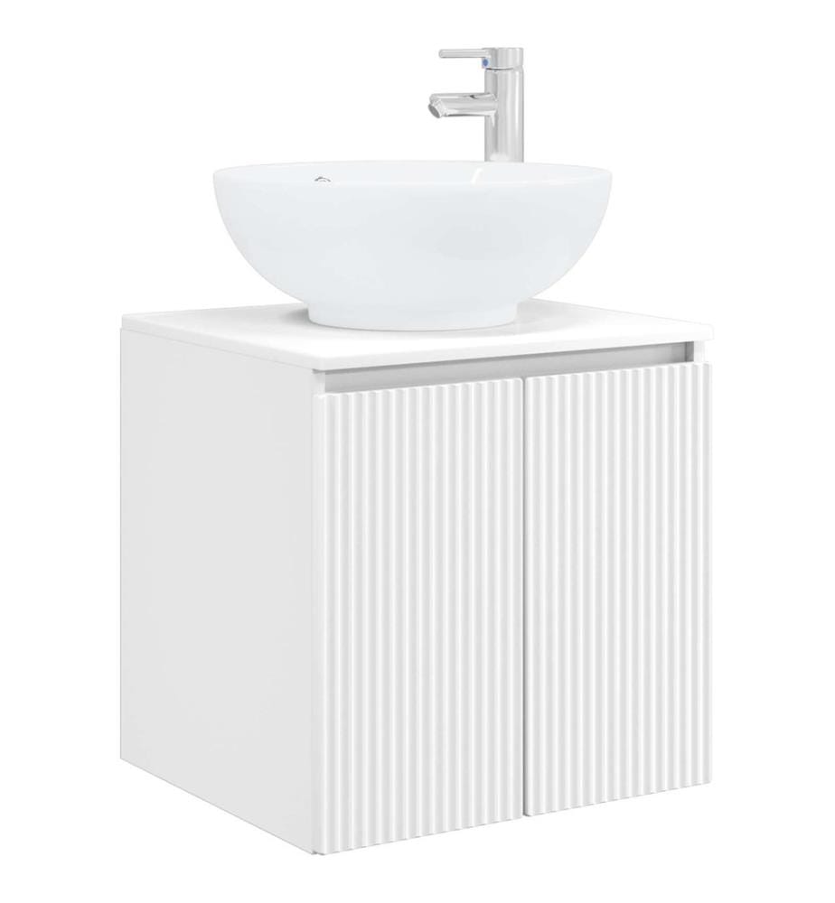 Vanité de lavabo mural Blanc 49,5 x 44,5 x 65 cm