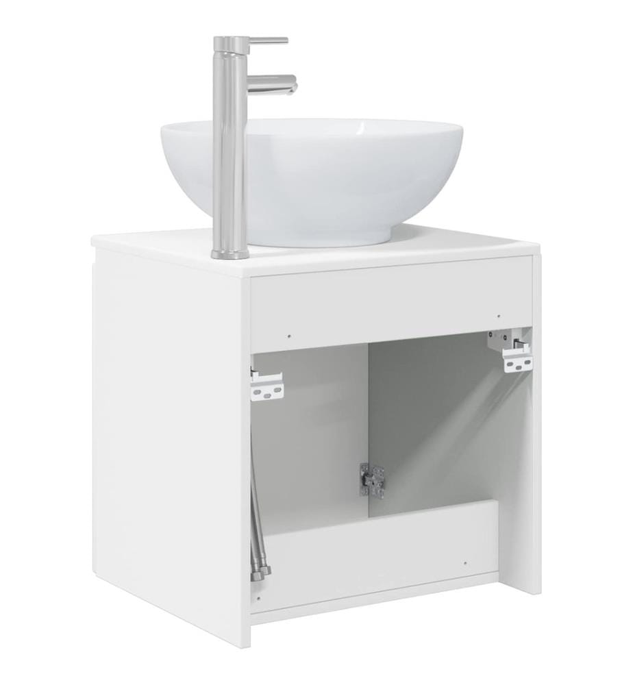 Vanité de lavabo mural Blanc 49,5 x 44,5 x 65 cm