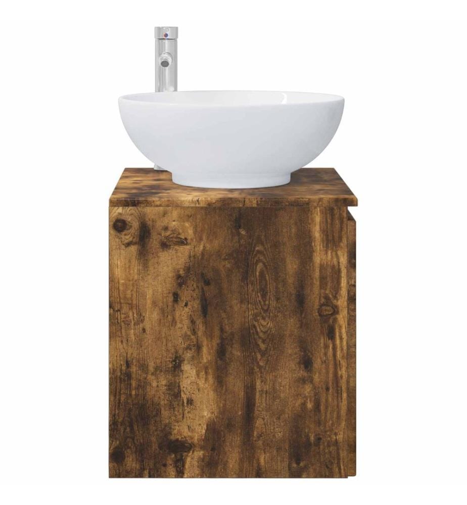 Vanité de lavabo mural Chêne fumé 49,5 x 44,5 x 65 cm