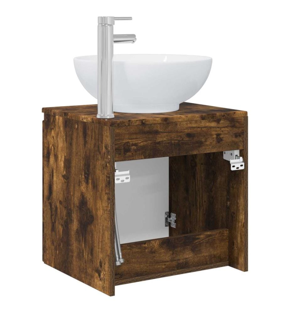 Vanité de lavabo mural Chêne fumé 49,5 x 44,5 x 65 cm