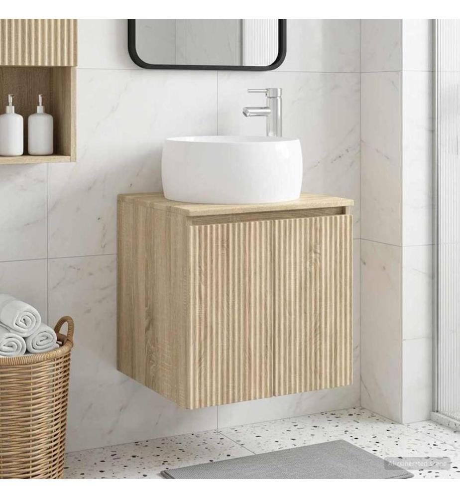 Vanité de lavabo mural Chêne Sonoma 49,5 x 44,5 x 66 cm