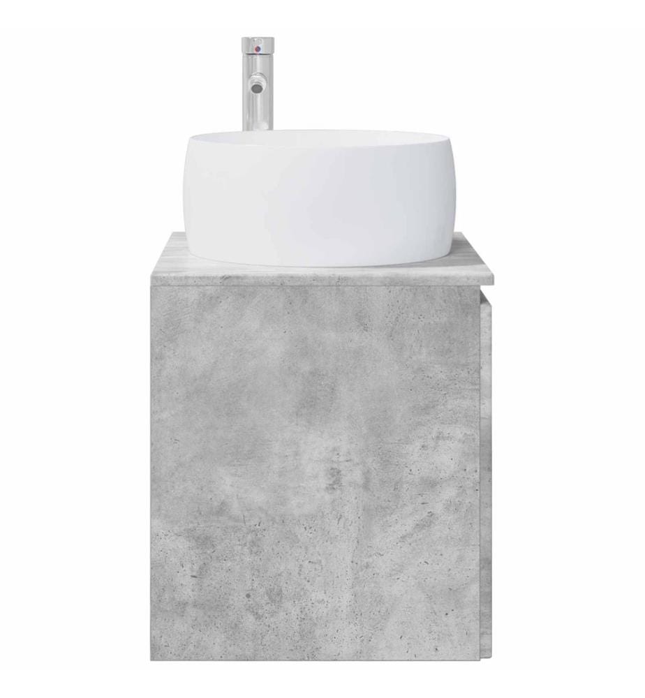 Vanité de lavabo mural Gris béton 49,5 x 44,5 x 66 cm