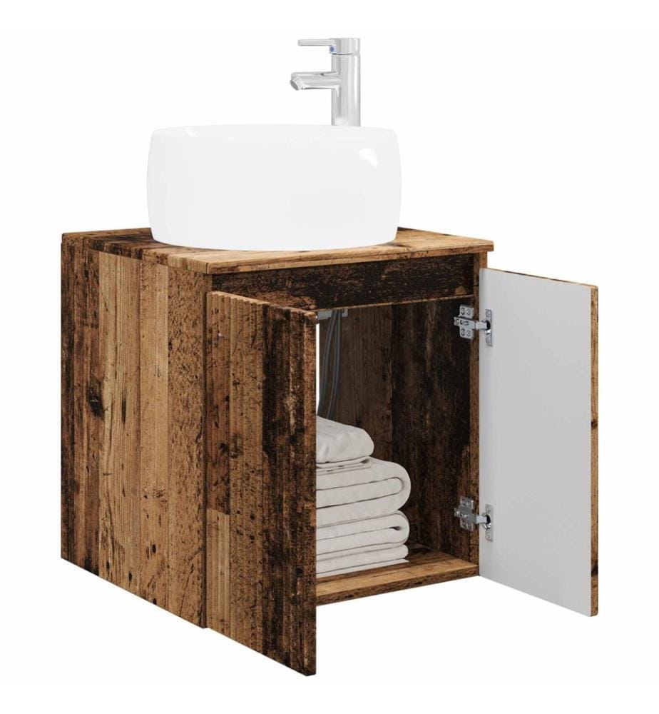 Vanité de lavabo mural Bois ancien 49,5 x 44,5 x 66 cm