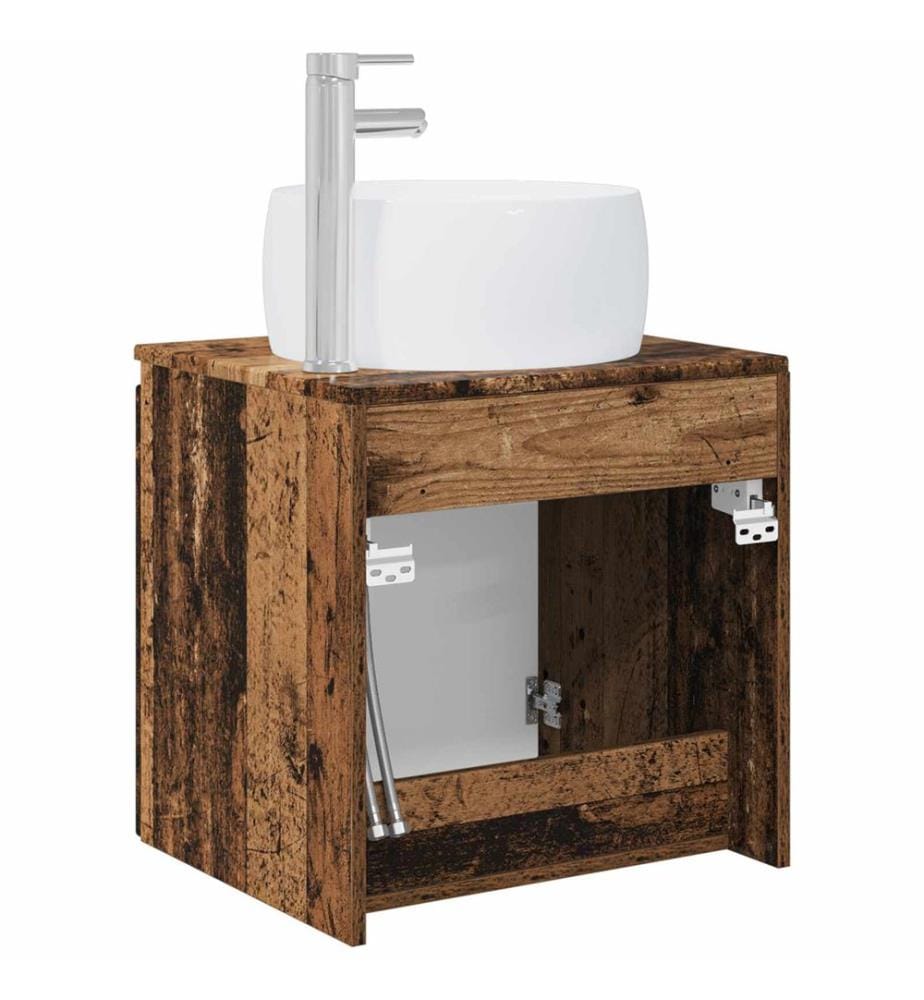 Vanité de lavabo mural Bois ancien 49,5 x 44,5 x 66 cm