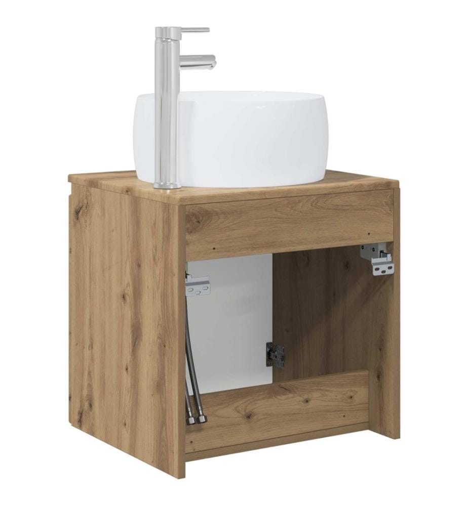 Vanité de lavabo mural Chêne artisanal 49,5 x 44,5 x 66 cm