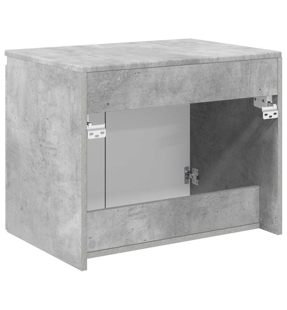 Cabinet de Salle de Bain Mural Gris béton 62,5 x 44,5 x 50 cm
