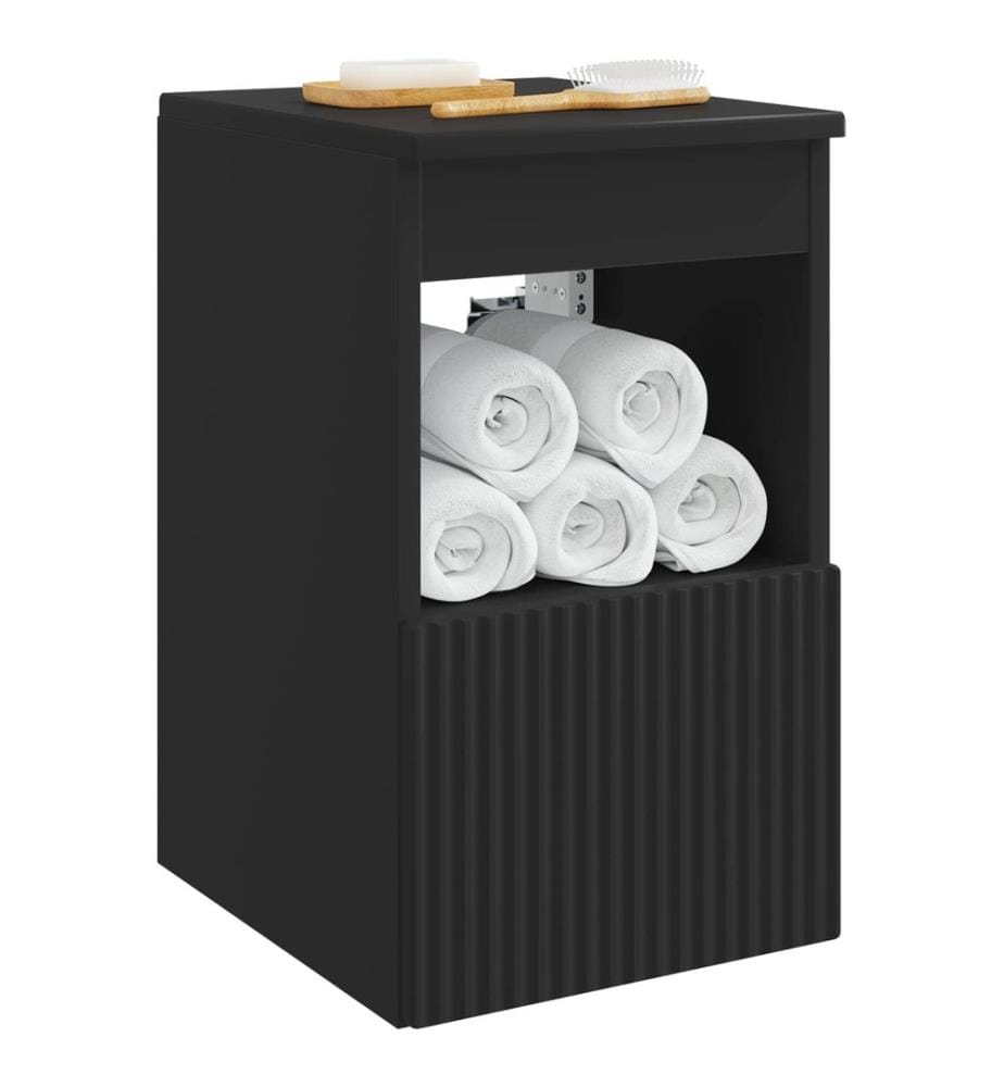 Armoire de salle de bain Noir 30 x 35 x 50 cm Bois d'ingénierie