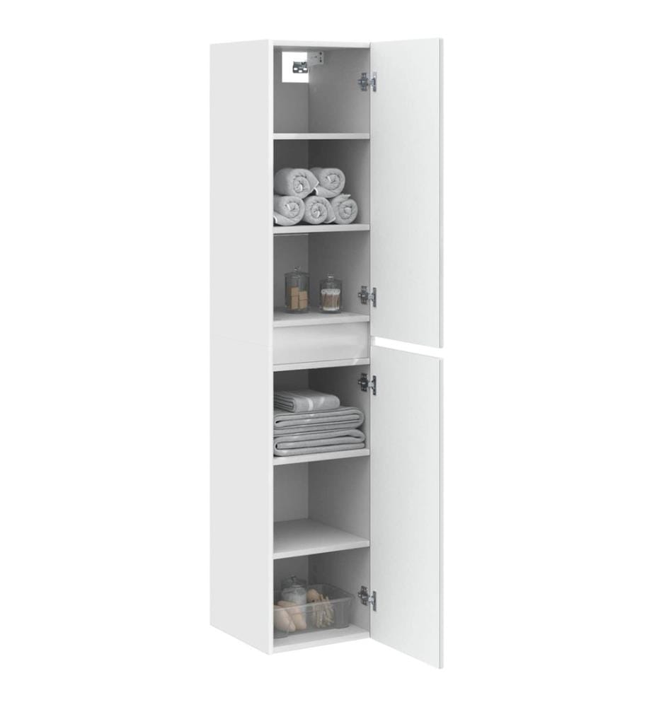 Wandmontierter Badezimmerschrank Hochglanz Weiss