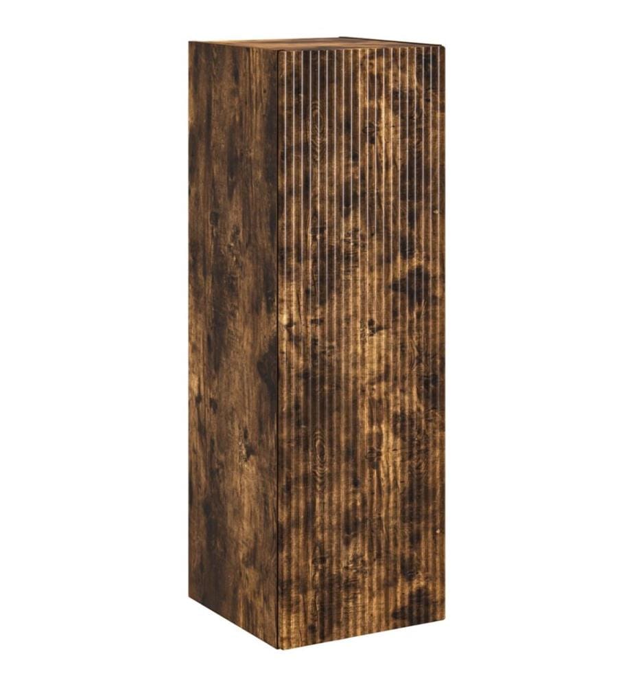 Cabinet de Salle de Bain Mural Chêne fumé 33 x 34,5 x 100 cm