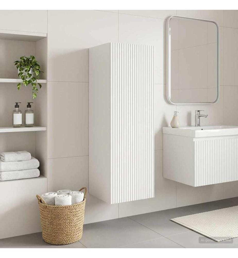 Cabinet de Salle de Bain Mural Blanc 33 x 34,5 x 60 cm