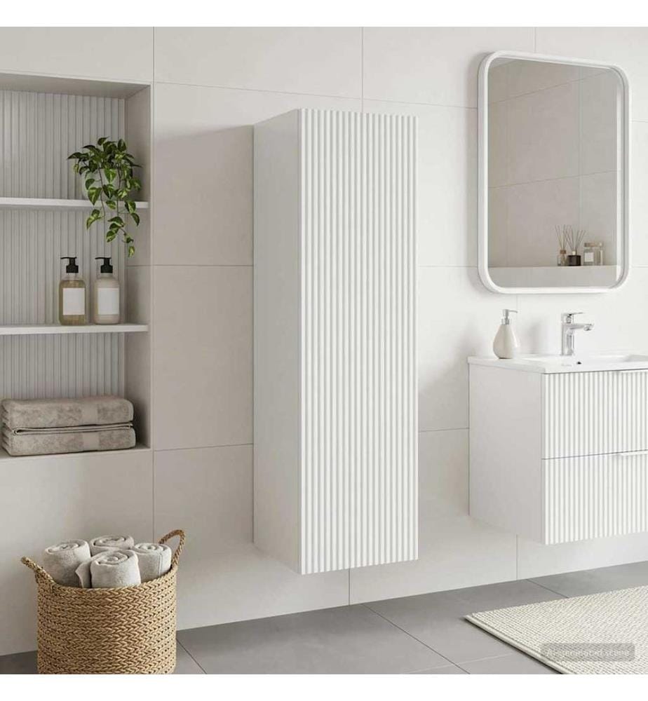 Wandmontierter Badezimmerschrank Hochglanz Weiss