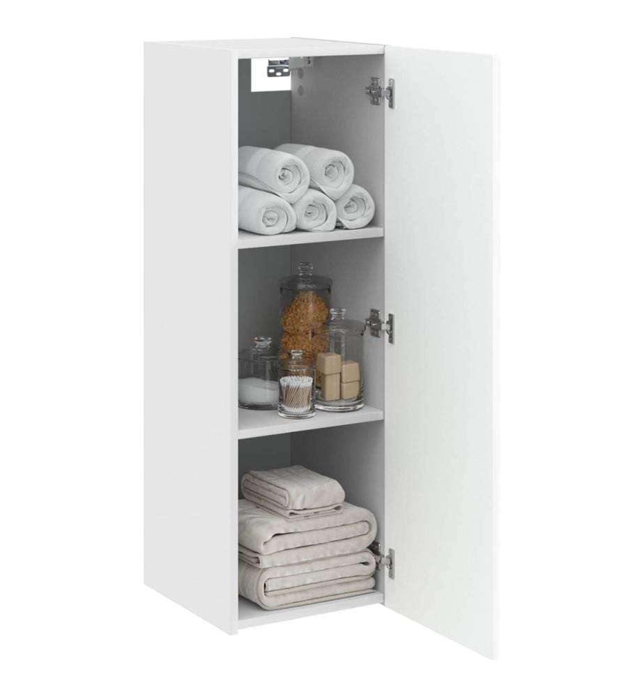 Wandmontierter Badezimmerschrank Hochglanz Weiss