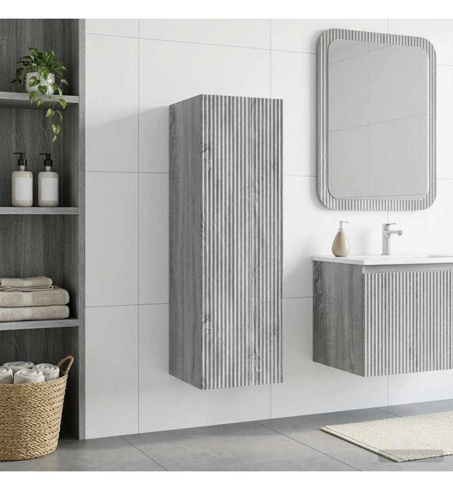 Wandmontierter Badezimmerschrank Grau Sonoma 33 x 34,5 x 60 cm