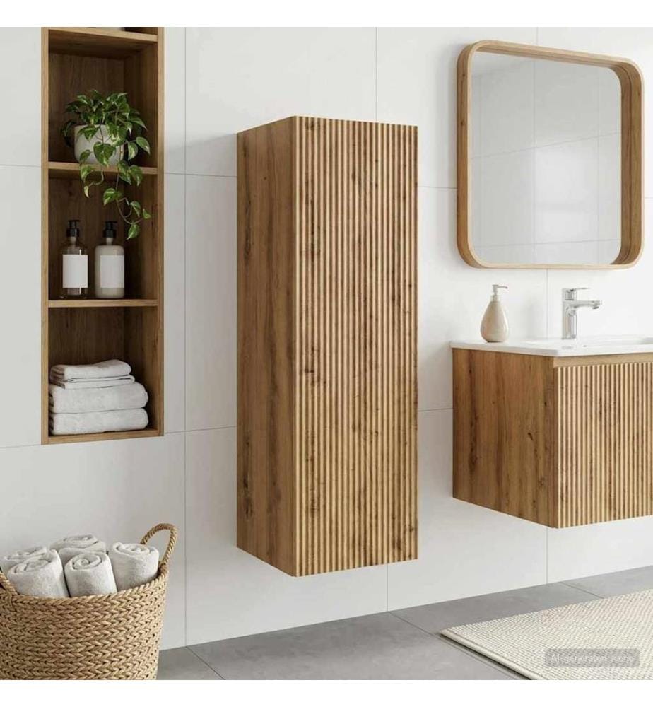 Cabinet de Salle de Bain Mural Chêne artisanal
