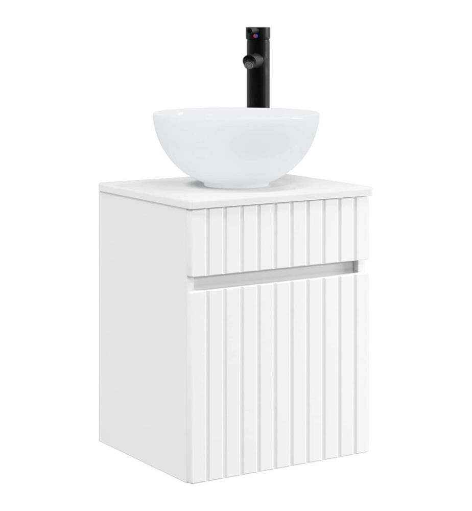 Meuble de lavabo mural Blanc 39 x 35 x 63 cm Bois d'ingénierie