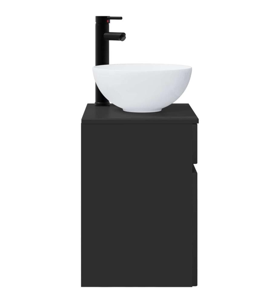 Meuble de lavabo mural Noir 39 x 35 x 63 cm Bois d'ingénierie