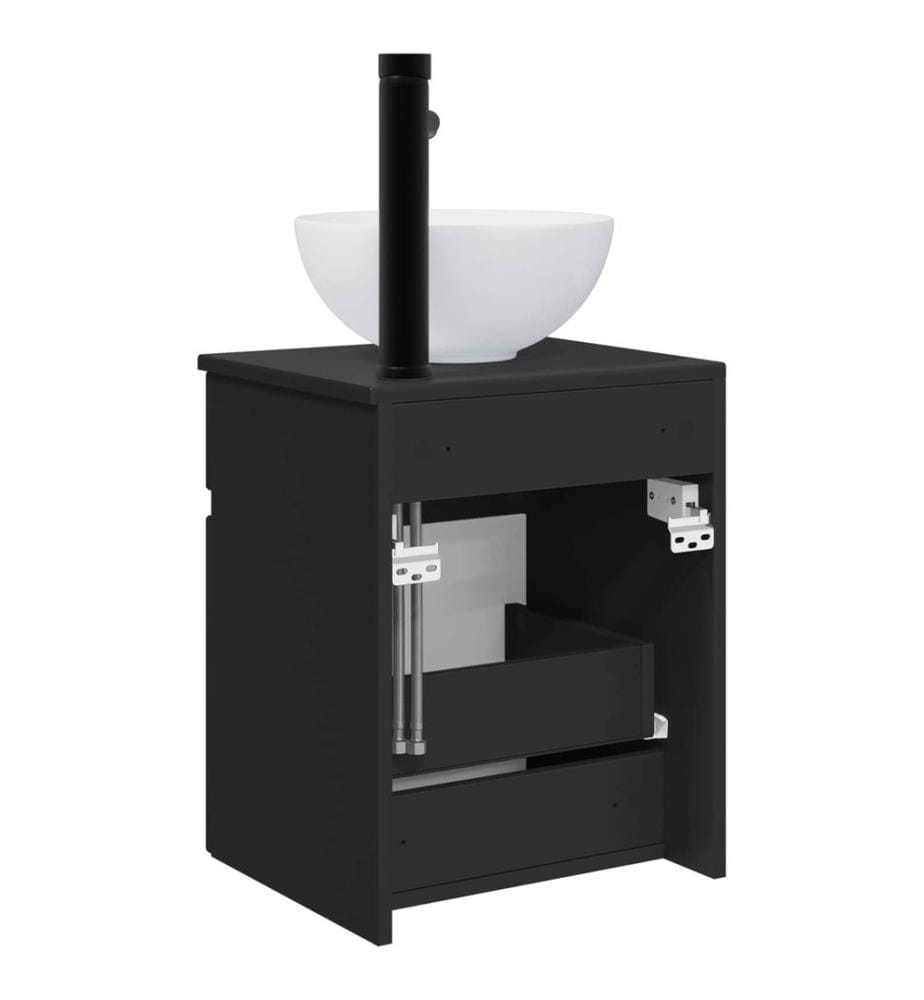 Meuble de lavabo mural Noir 39 x 35 x 63 cm Bois d'ingénierie