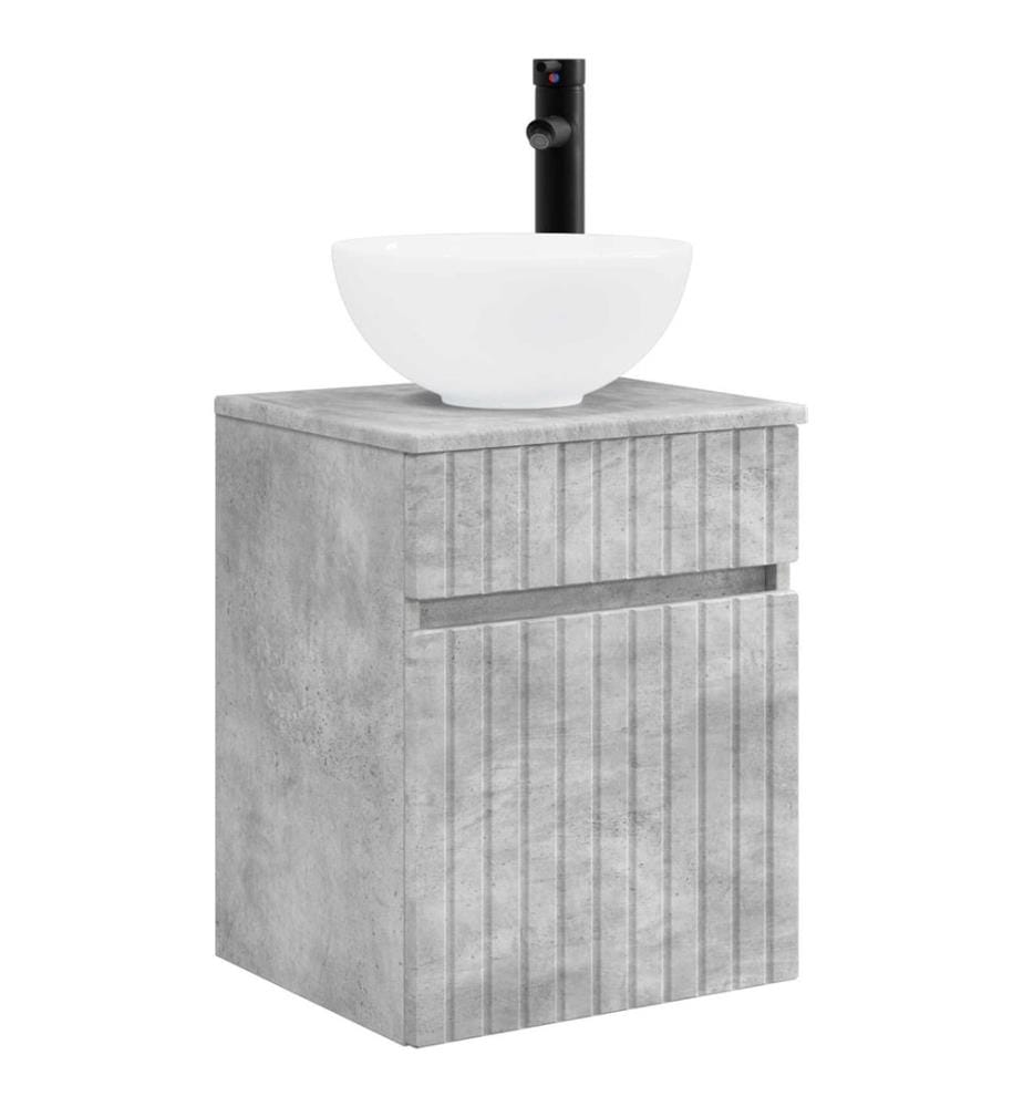 Meuble de lavabo mural Gris béton 39 x 35 x 63 cm