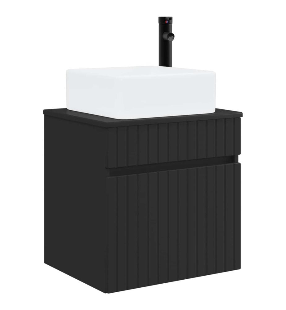 Meuble de lavabo mural Noir 49 x 41 x 63 cm Bois d'ingénierie