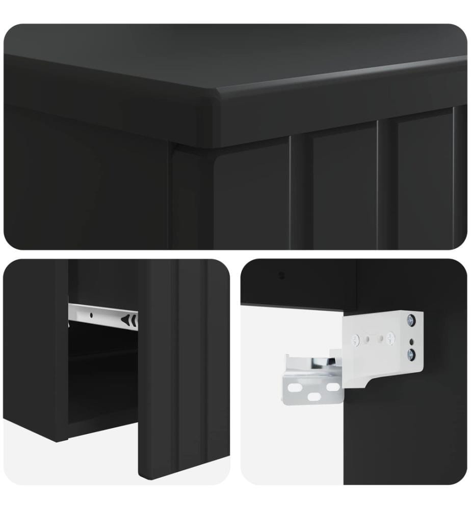 Meuble de lavabo mural Noir 49 x 41 x 63 cm Bois d'ingénierie