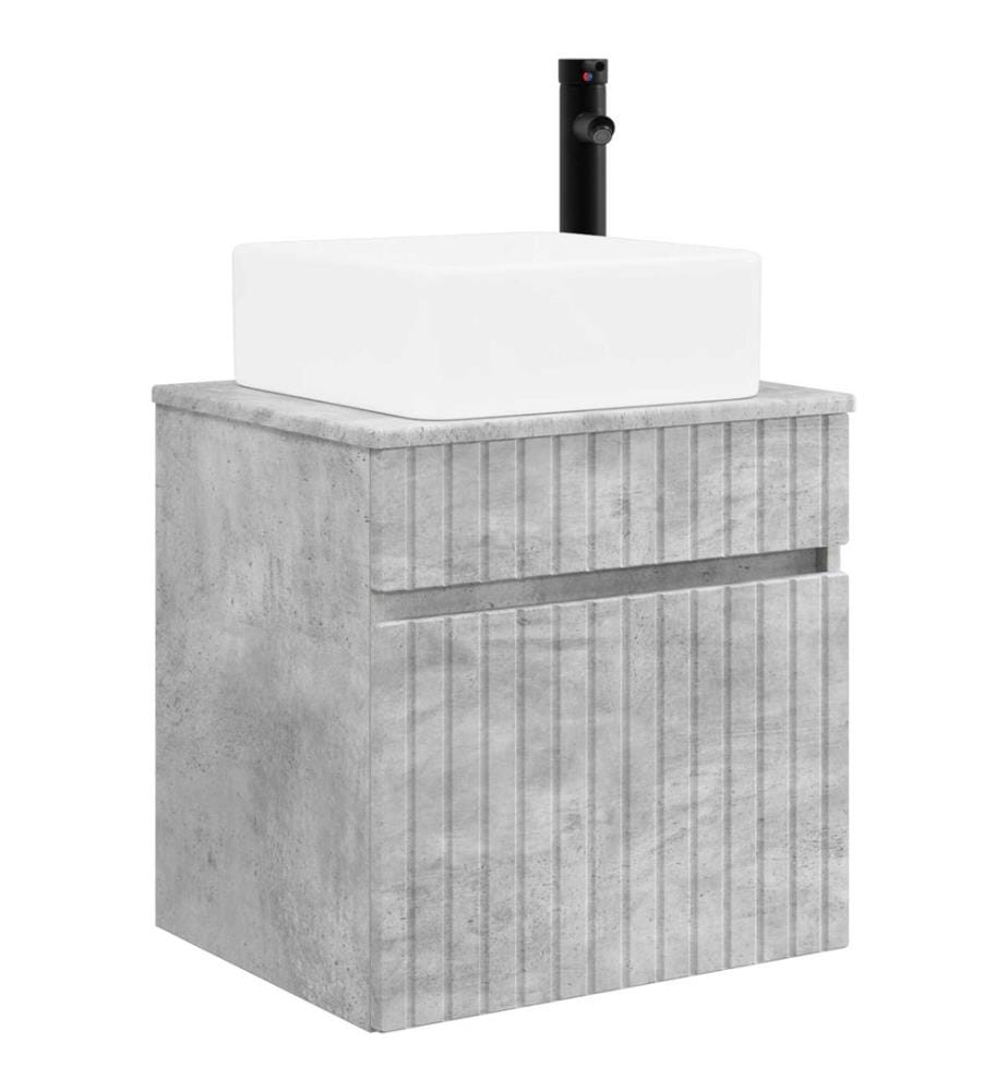 Meuble de lavabo mural Gris béton 49 x 41 x 63 cm